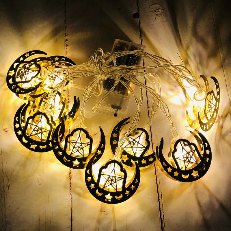 LED-slingor Måne och Stjärna – Eid Mubarak & Ramadan Dekoration