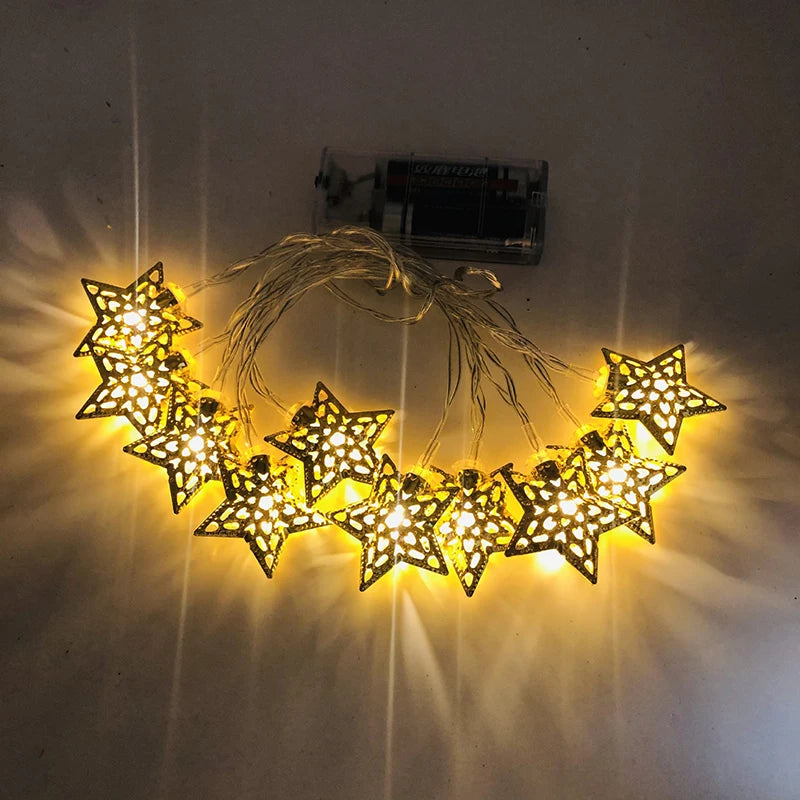 LED-slingor Måne och Stjärna – Eid Mubarak & Ramadan Dekoration