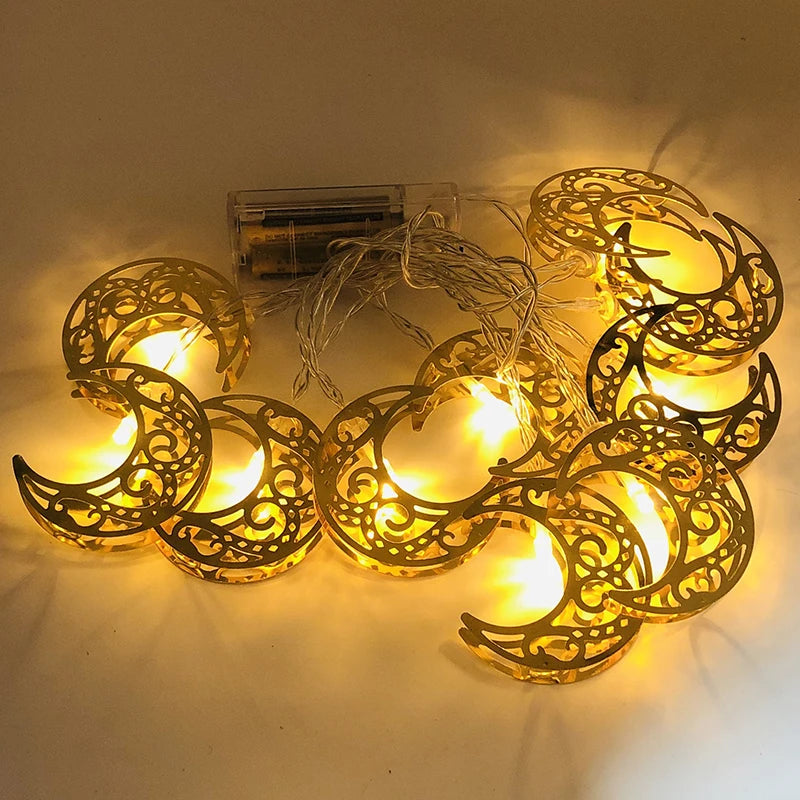 LED-slingor Måne och Stjärna – Eid Mubarak & Ramadan Dekoration