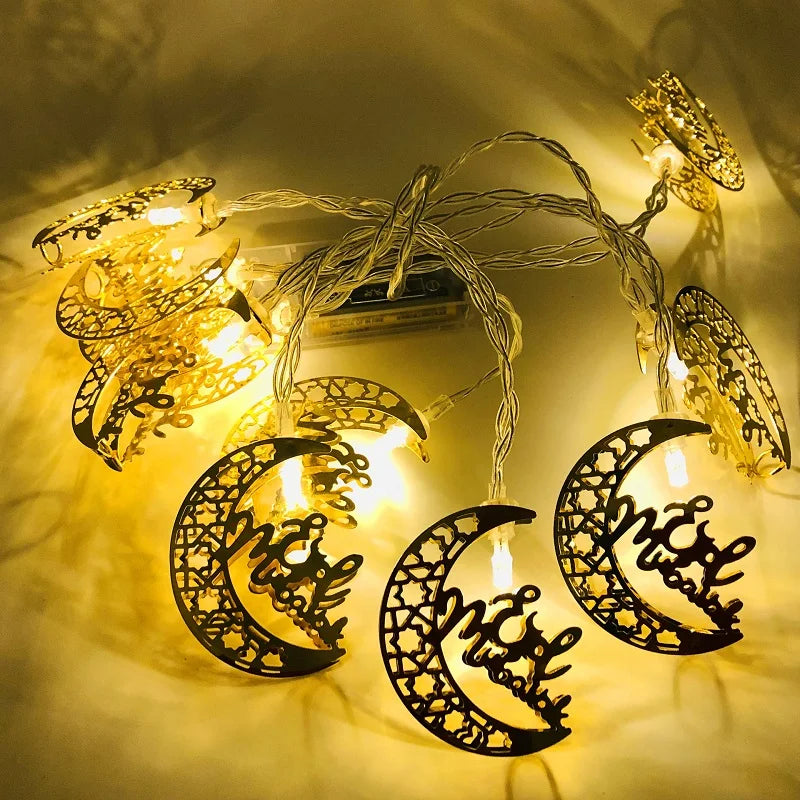 LED-slingor Måne och Stjärna – Eid Mubarak & Ramadan Dekoration