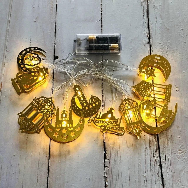 LED-slingor Måne och Stjärna – Eid Mubarak & Ramadan Dekoration