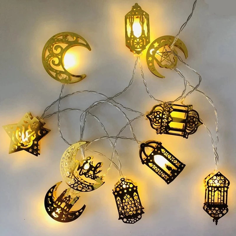 LED-slingor Måne och Stjärna – Eid Mubarak & Ramadan Dekoration
