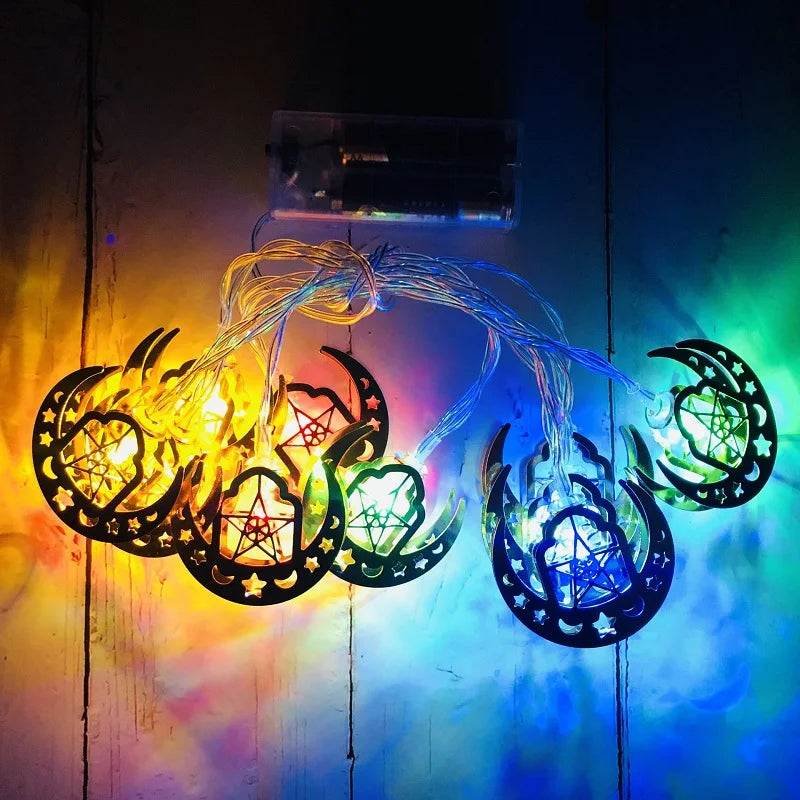 LED-slingor Måne och Stjärna – Eid Mubarak & Ramadan Dekoration