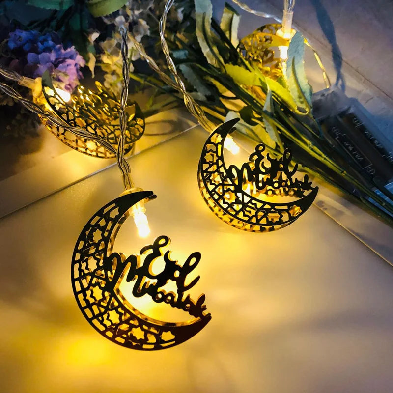 LED-slingor Måne och Stjärna – Eid Mubarak & Ramadan Dekoration