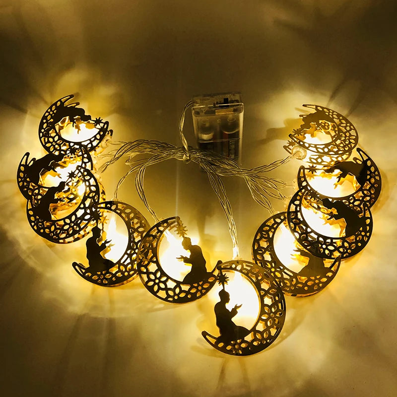 LED-slingor Måne och Stjärna – Eid Mubarak & Ramadan Dekoration