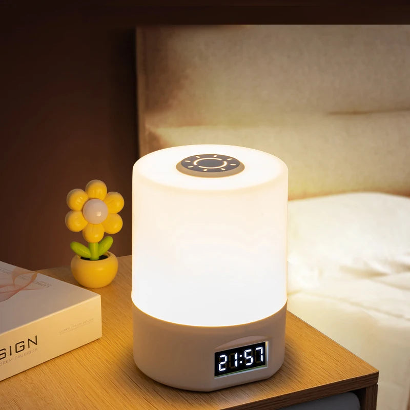 Uppladdningsbar LED Nattlampa med Timer & Touch – Dimbar Bordslampa för Sovrum & Barnrum