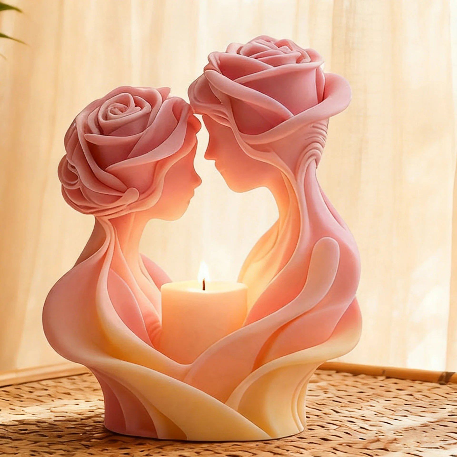 Rose Love Candle Mold – 3D Ros- & Kärlekspar i Silikon | DIY Ljus & Aromaterapi – Perfekt för Alla Hjärtans Dag & Bröllop