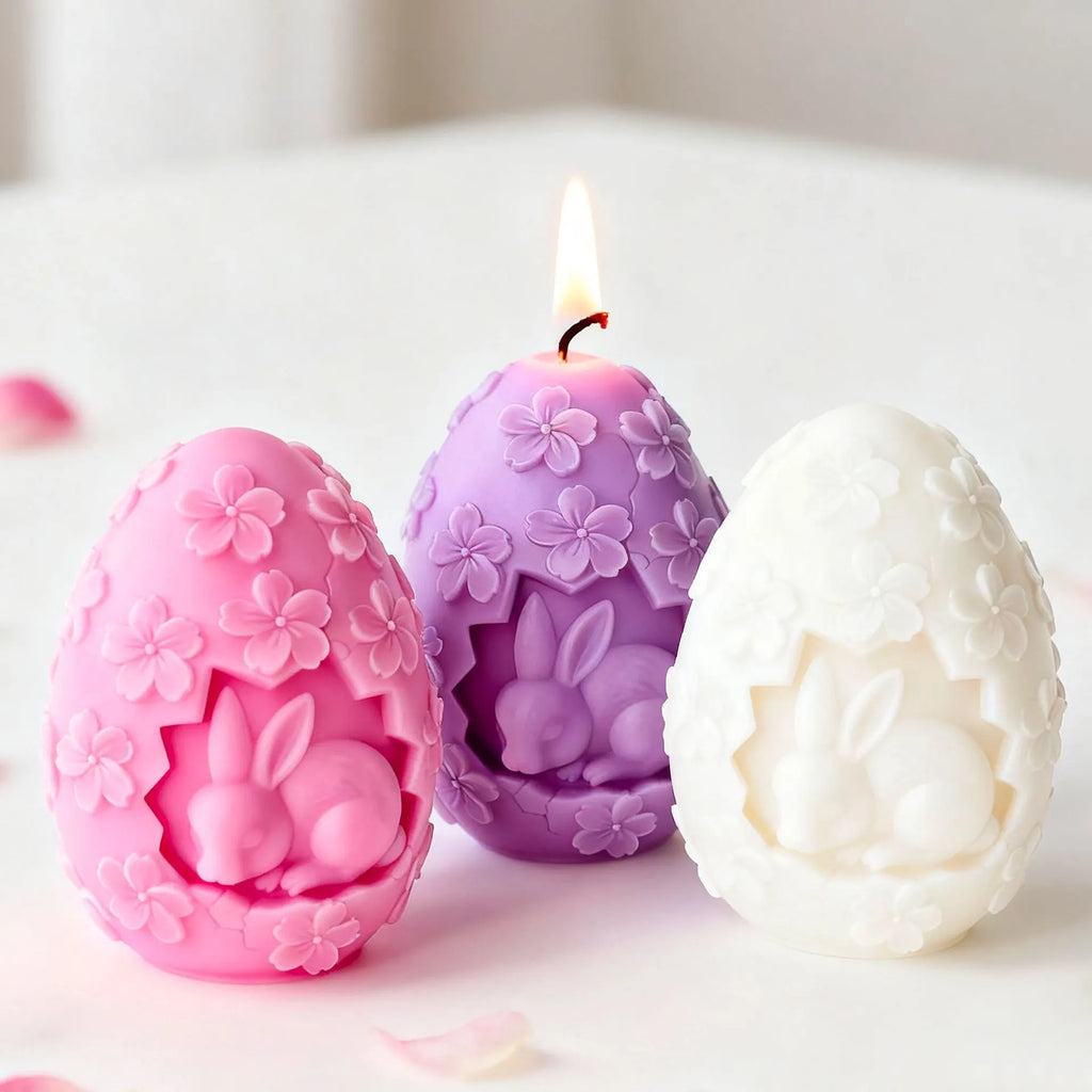 DIY Påskägg Silikonform – Blommigt Relief för Ljus, Resin, Gips & Påskdekoration