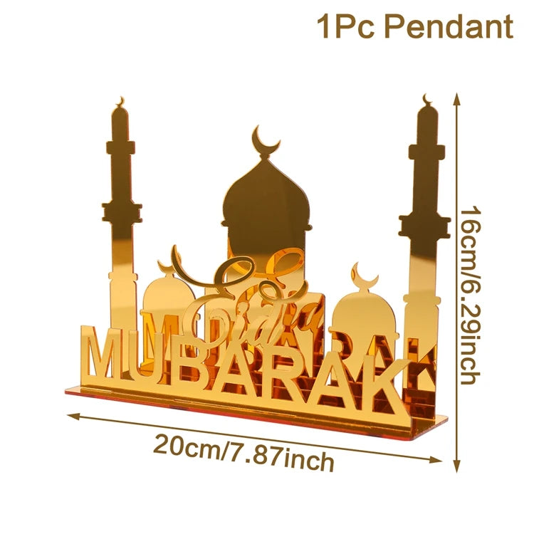 Ramadan Brickbord i Akryl – Centerpiece Fat för Eid Mubarak