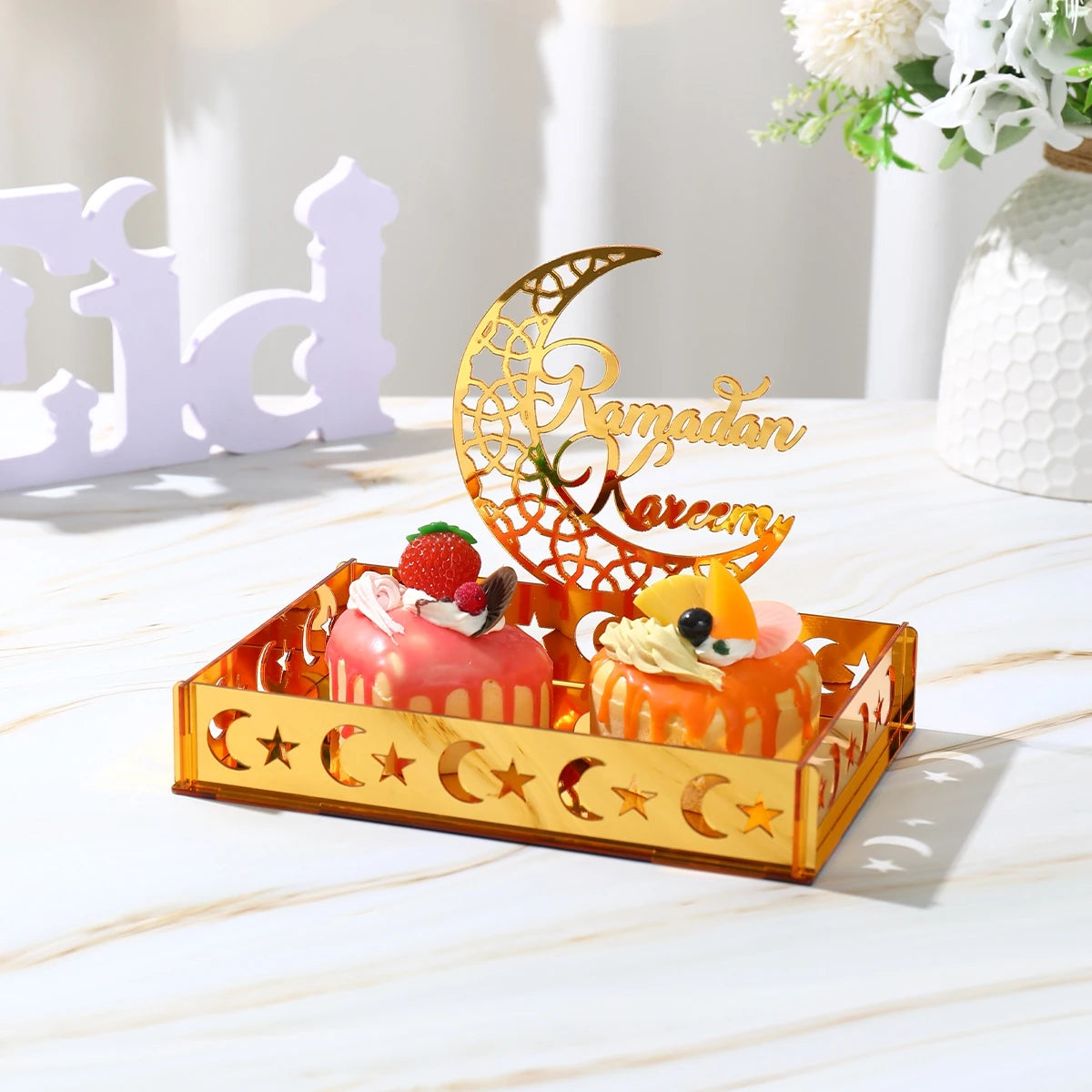 Ramadan Brickbord i Akryl – Centerpiece Fat för Eid Mubarak