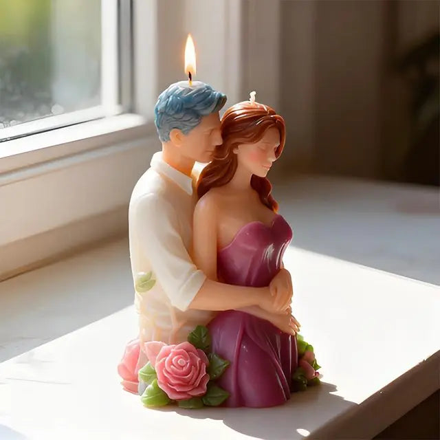 Romantisk 3D Ljusstöpselform – Ängelpar för Alla Hjärtans Dag | DIY Doftljus & Dekoration