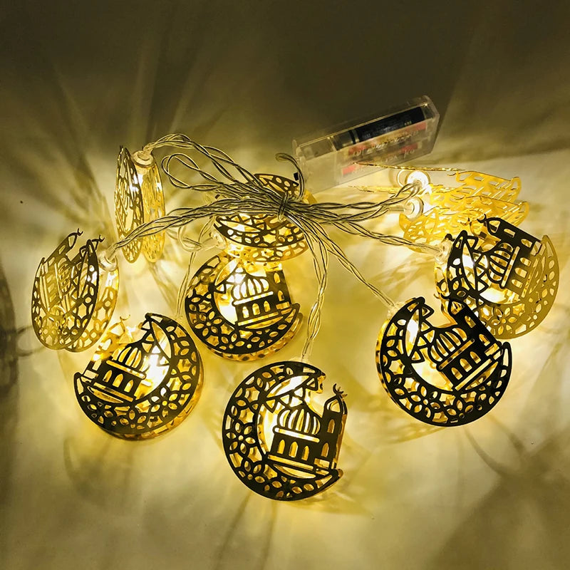 LED-slingor Måne och Stjärna – Eid Mubarak & Ramadan Dekoration