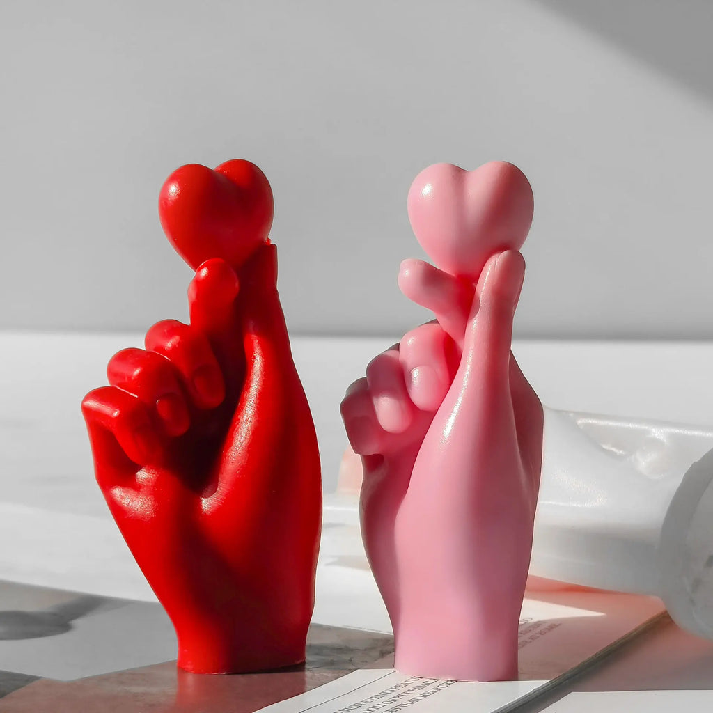 DIY Fingerhjärta Silikonform – Ljusform för Doftljus, Tvål, Resin & Gips | Alla Hjärtans Dag