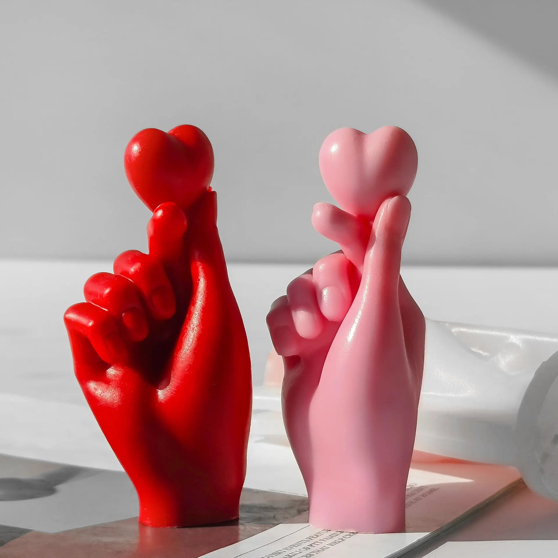 DIY Fingerhjärta Silikonform – Ljusform för Doftljus, Tvål, Resin & Gips | Alla Hjärtans Dag