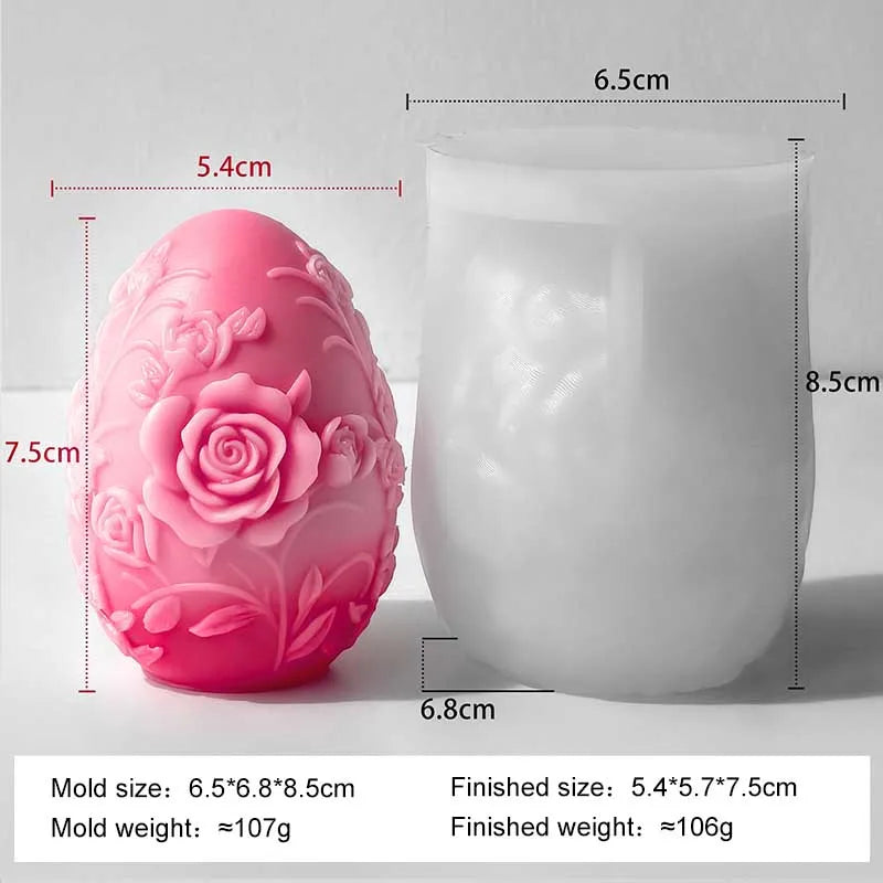 DIY Påskägg Silikonform – Blommigt Relief för Ljus, Resin, Gips & Påskdekoration