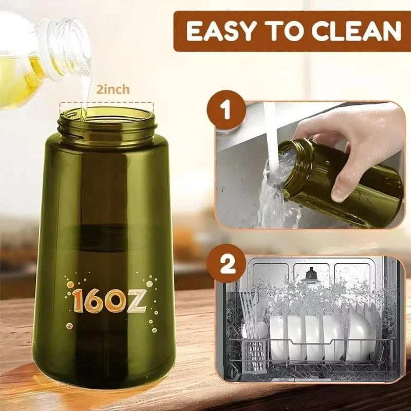 2-i-1 Oljespray & Oljedispenser i Glas – 470 ml | Läckagesäker & UV-skyddad