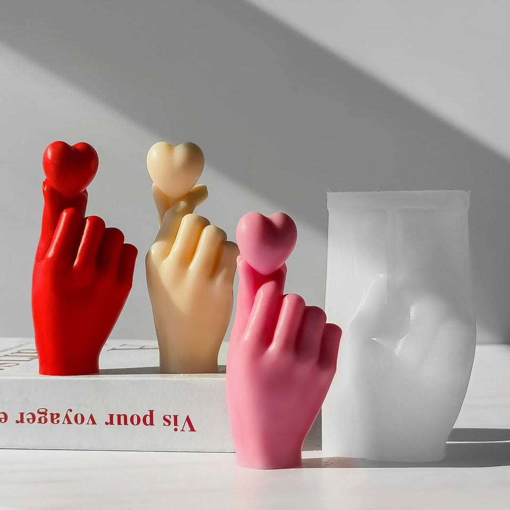 DIY Fingerhjärta Silikonform – Ljusform för Doftljus, Tvål, Resin & Gips | Alla Hjärtans Dag