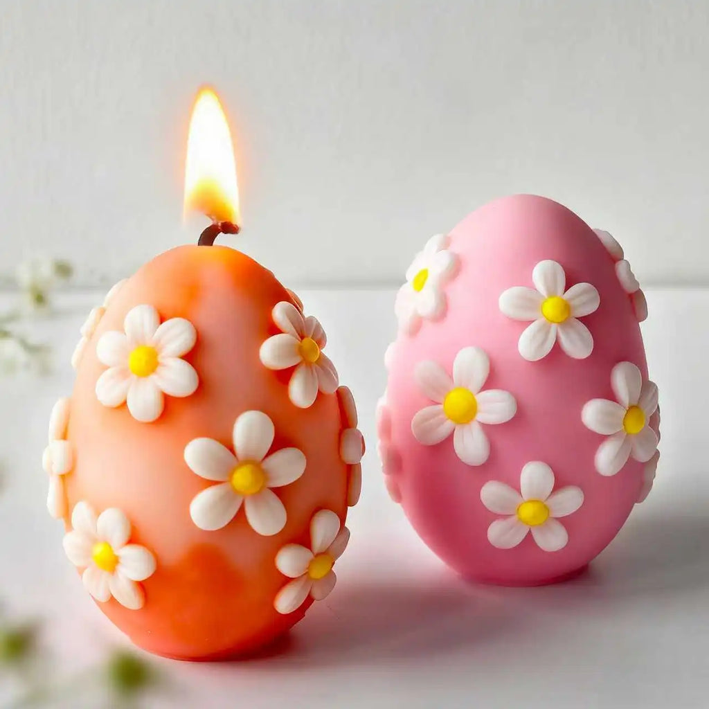 DIY Påskägg Silikonform – Blommigt Relief för Ljus, Resin, Gips & Påskdekoration