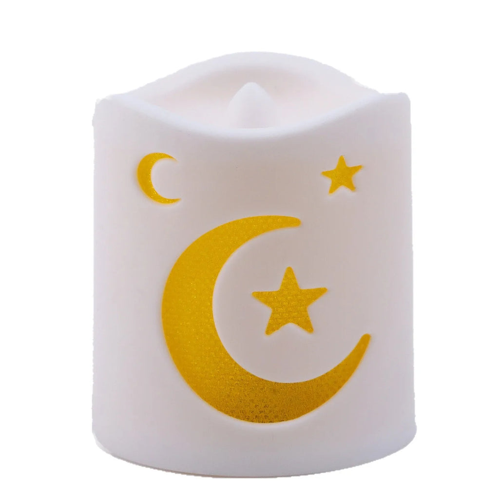 4-pack LED Ramadan Dekoration – Måne, Stjärna och Slott Ljuslyktor för Eid Mubarak