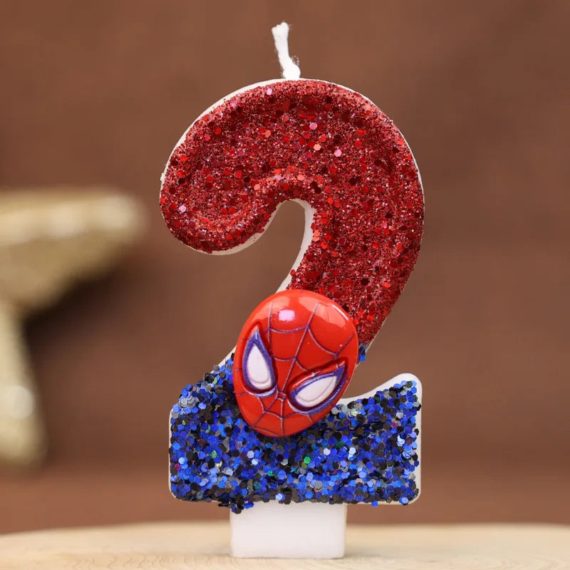 Spiderman Tårtljus med Siffra – Superhjälte Birthday Candle för Barnkalas