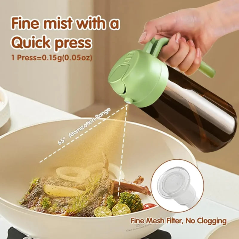 2-i-1 Oljespray & Oljedispenser i Glas – 470 ml | Läckagesäker & UV-skyddad