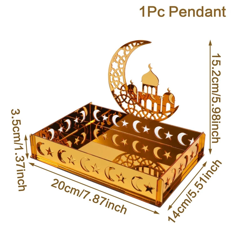 Ramadan Brickbord i Akryl – Centerpiece Fat för Eid Mubarak