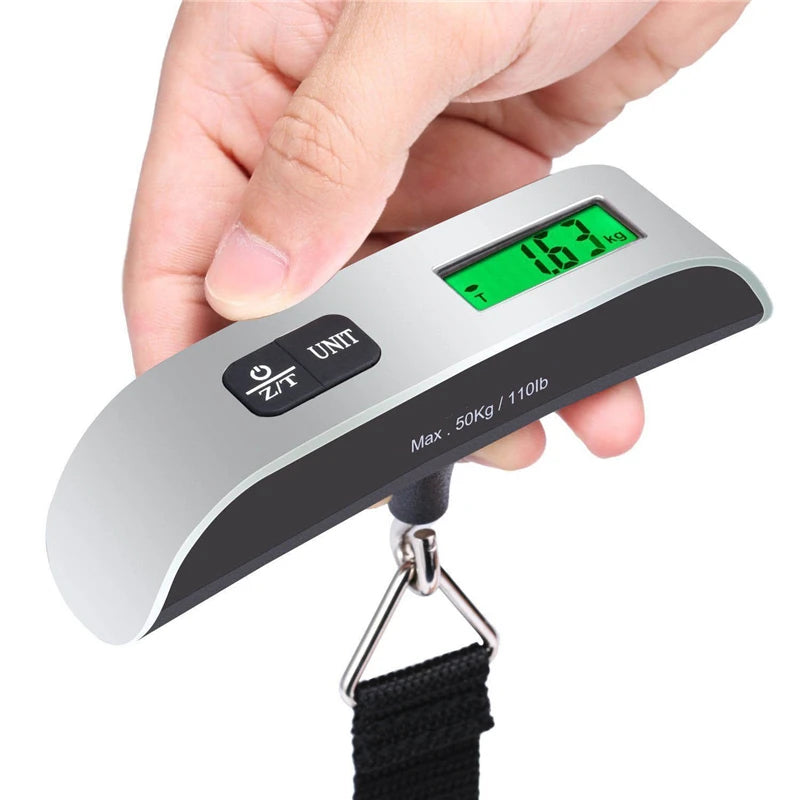 Digital Bagagevåg med LCD-skärm – Portabel Resvåg upp till 50 kg / 110 lb
