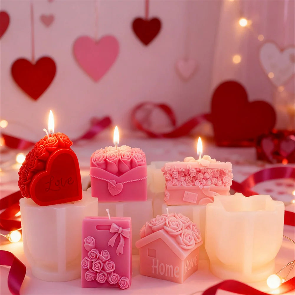 Rose Envelope Candle Mold – Silikonform för Ros, Brev & Resin | Perfekt för Ljusstöpning, Dekoration & Gåvor