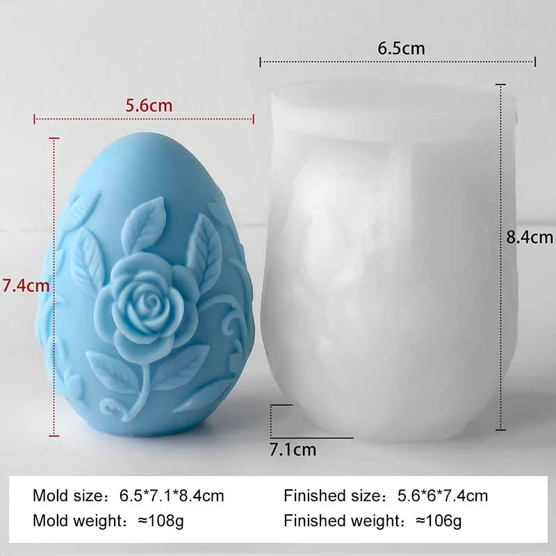 DIY Påskägg Silikonform – Blommigt Relief för Ljus, Resin, Gips & Påskdekoration