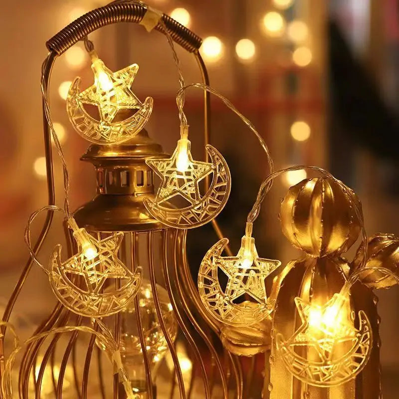 LED Ramadan Ljusslinga Måne & Slott – 1,5 m / 3 m Eid Mubarak Dekoration