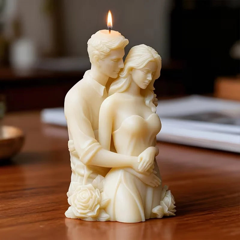 Romantisk 3D Ljusstöpselform – Ängelpar för Alla Hjärtans Dag | DIY Doftljus & Dekoration