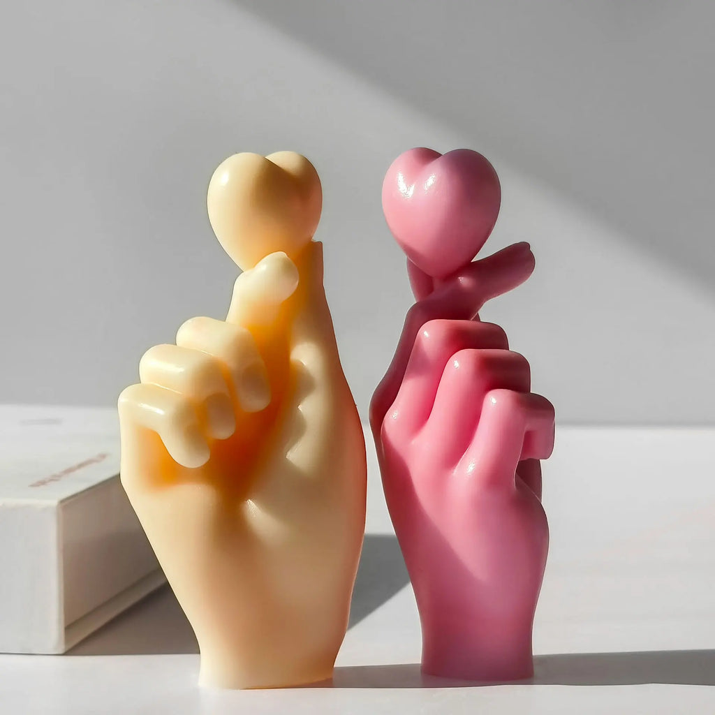 DIY Fingerhjärta Silikonform – Ljusform för Doftljus, Tvål, Resin & Gips | Alla Hjärtans Dag
