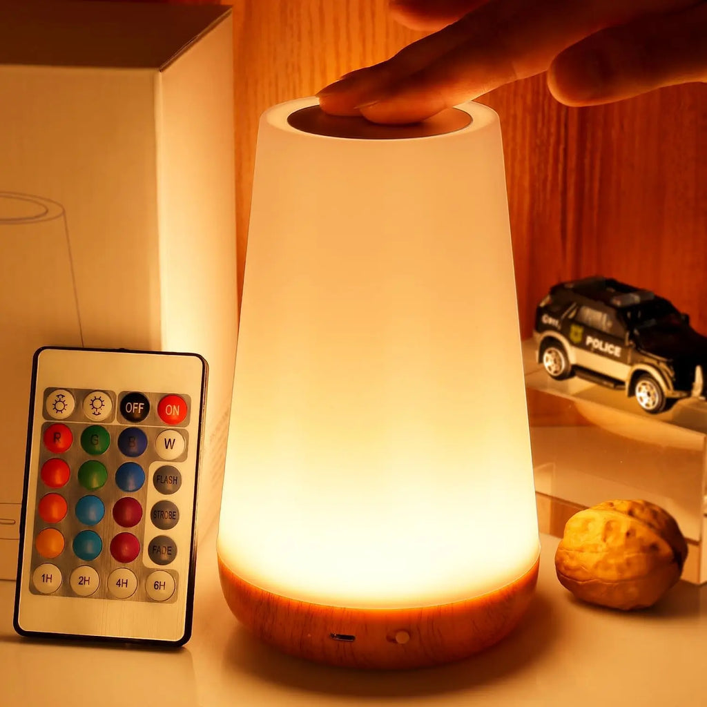 RGB Nattlampa med Färgbyte – 13 Färger, Touch & Fjärrkontroll, USB-Uppladdningsbar