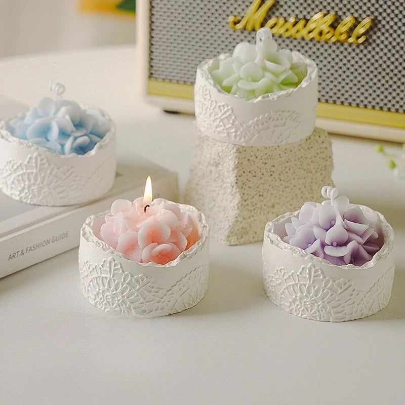 Handgjort Aromaljus med Blommotiv – Romantiskt Doftljus i Kopp | Perfekt Present