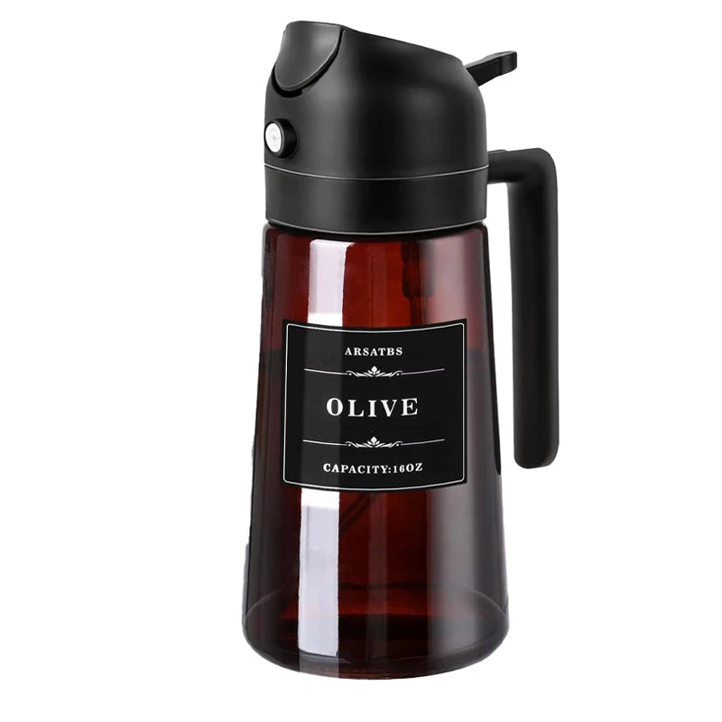 2-i-1 Oljespray & Oljedispenser i Glas – 470 ml | Läckagesäker & UV-skyddad