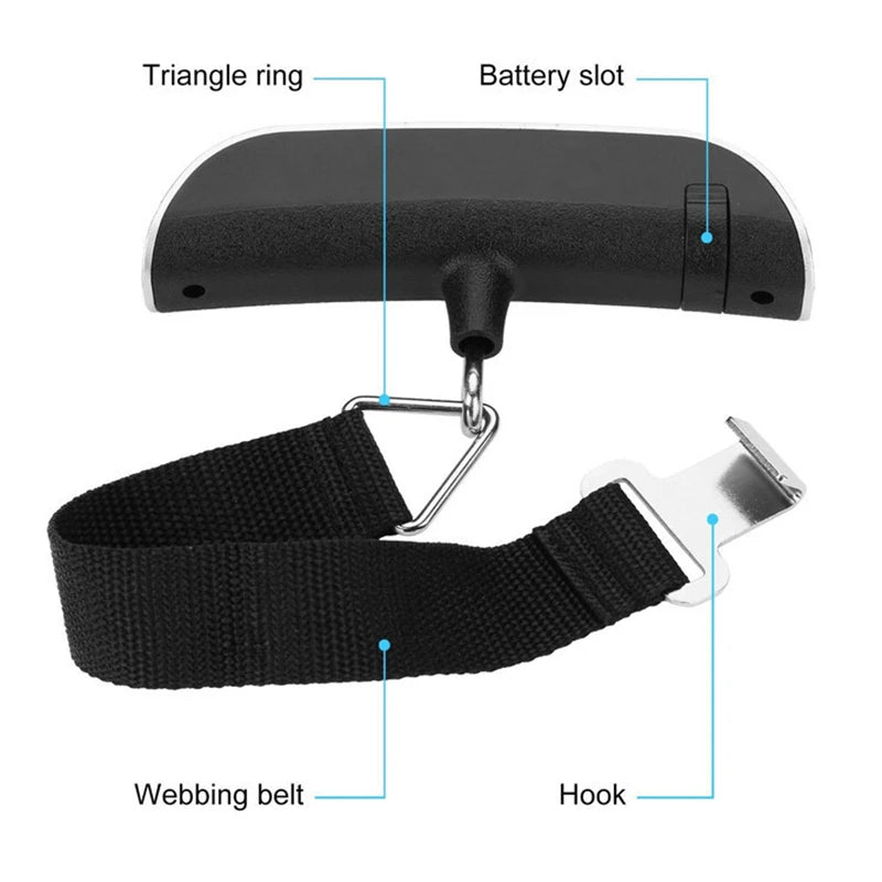 Digital Bagagevåg med LCD-skärm – Portabel Resvåg upp till 50 kg / 110 lb