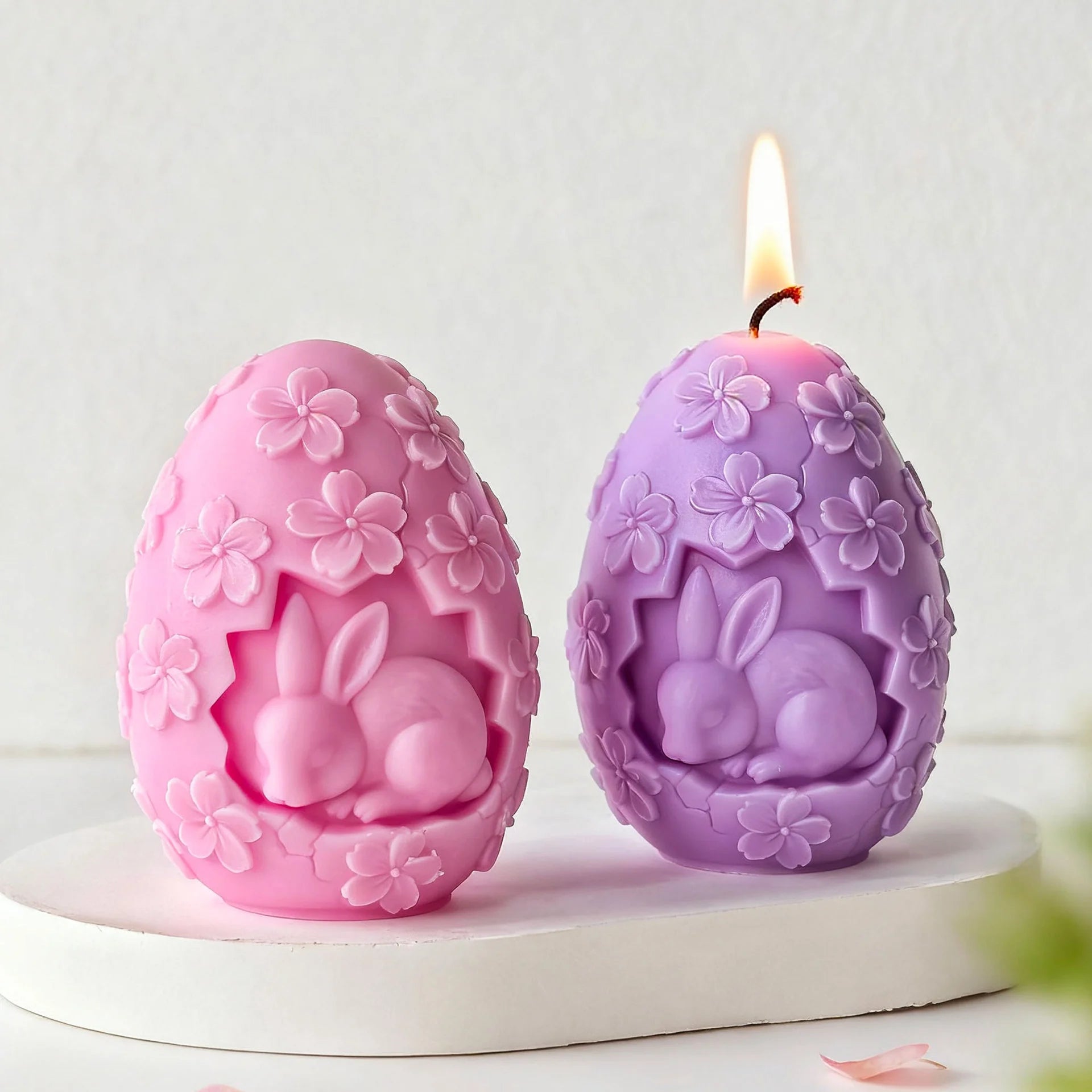 DIY Påskägg Silikonform – Blommigt Relief för Ljus, Resin, Gips & Påskdekoration