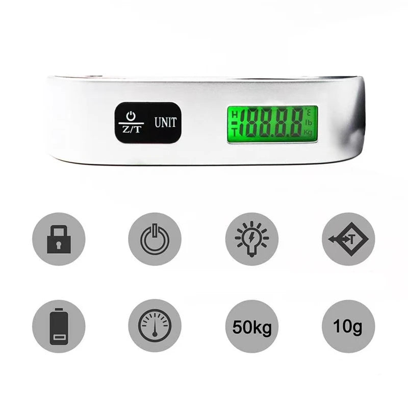 Digital Bagagevåg med LCD-skärm – Portabel Resvåg upp till 50 kg / 110 lb