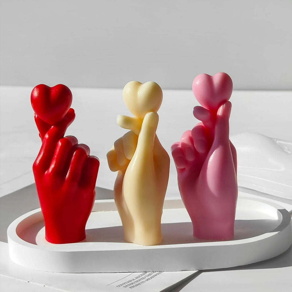 DIY Fingerhjärta Silikonform – Ljusform för Doftljus, Tvål, Resin & Gips | Alla Hjärtans Dag