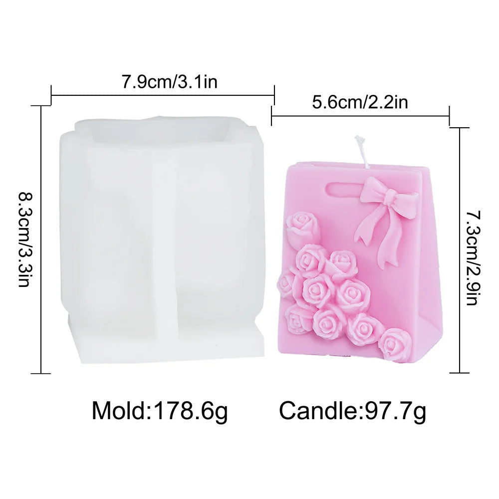 Rose Envelope Candle Mold – Silikonform för Ros, Brev & Resin | Perfekt för Ljusstöpning, Dekoration & Gåvor