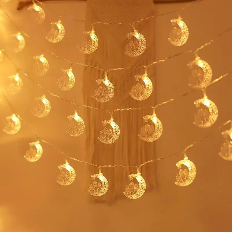 LED Ramadan Ljusslinga Måne & Slott – 1,5 m / 3 m Eid Mubarak Dekoration
