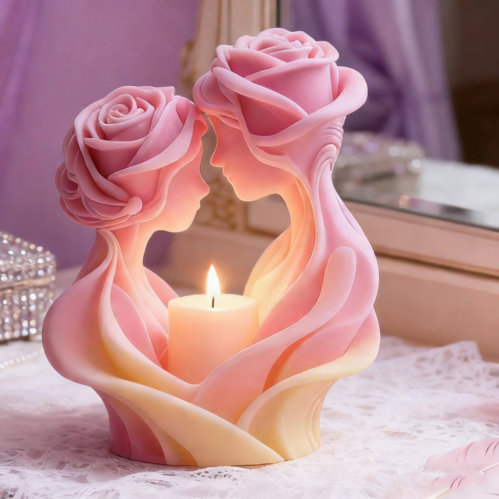 Rose Love Candle Mold – 3D Ros- & Kärlekspar i Silikon | DIY Ljus & Aromaterapi – Perfekt för Alla Hjärtans Dag & Bröllop