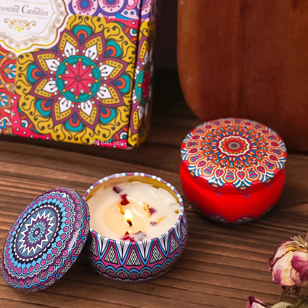 Doftljus Set – 4-pack med Arabiska & Islamiska Mönster (Rökfria)