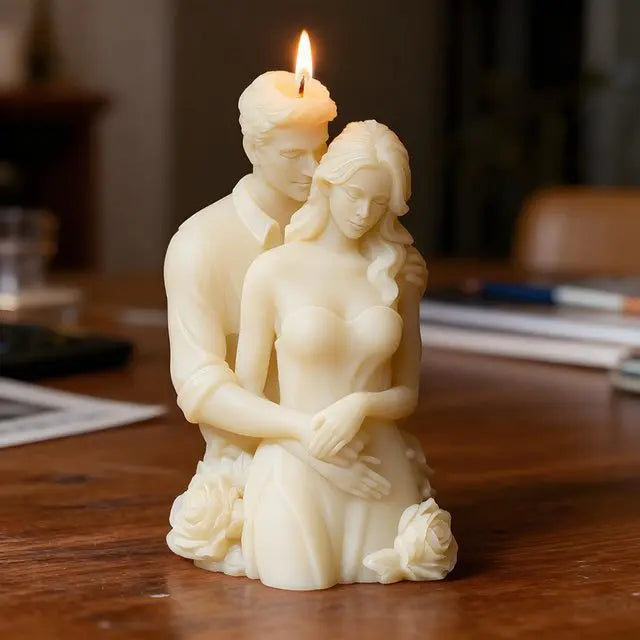 Romantisk 3D Ljusstöpselform – Ängelpar för Alla Hjärtans Dag | DIY Doftljus & Dekoration