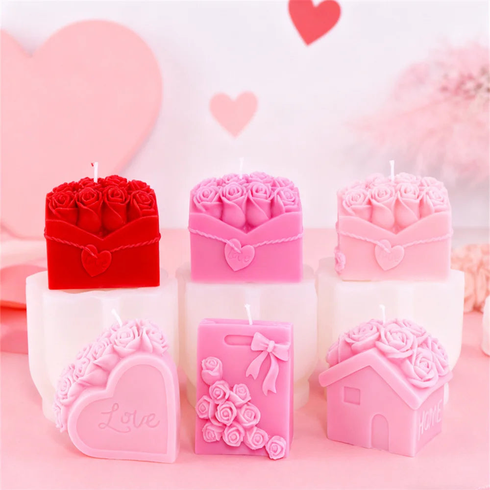 Rose Envelope Candle Mold – Silikonform för Ros, Brev & Resin | Perfekt för Ljusstöpning, Dekoration & Gåvor