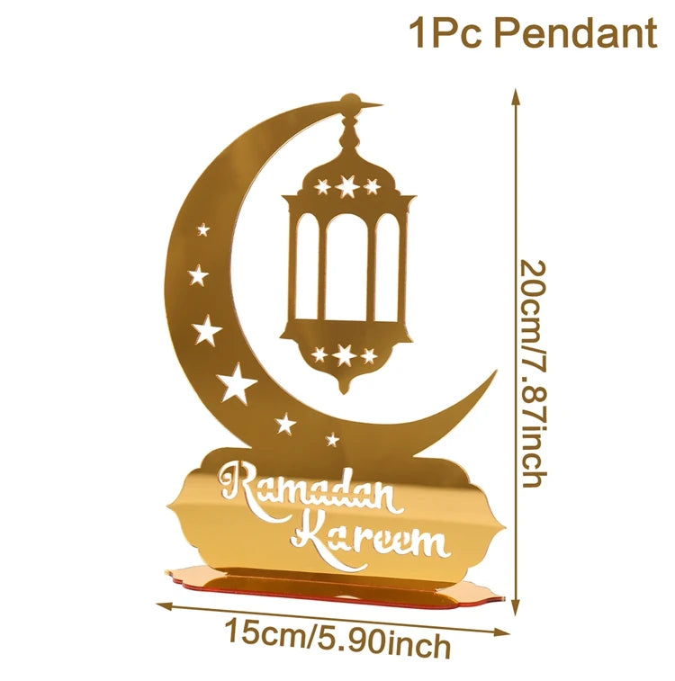 Ramadan Brickbord i Akryl – Centerpiece Fat för Eid Mubarak