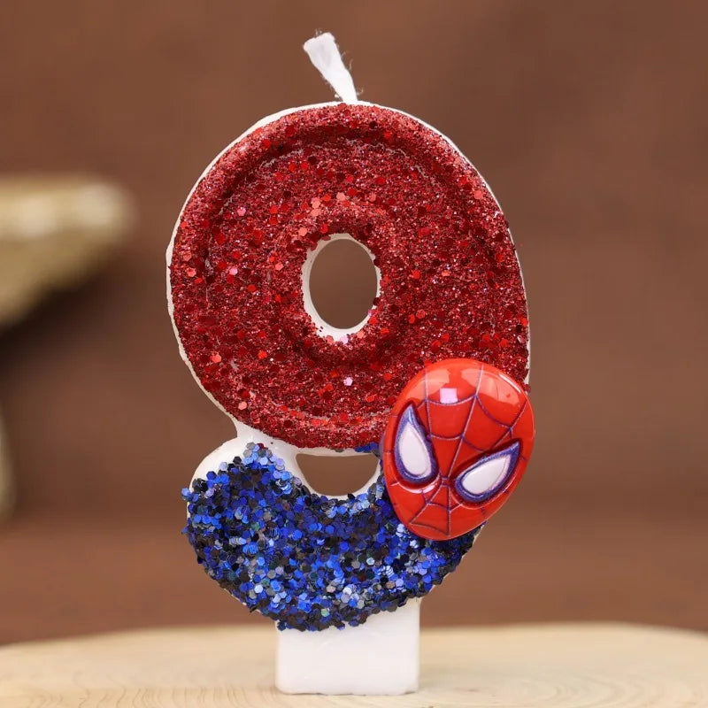 Spiderman Tårtljus med Siffra – Superhjälte Birthday Candle för Barnkalas