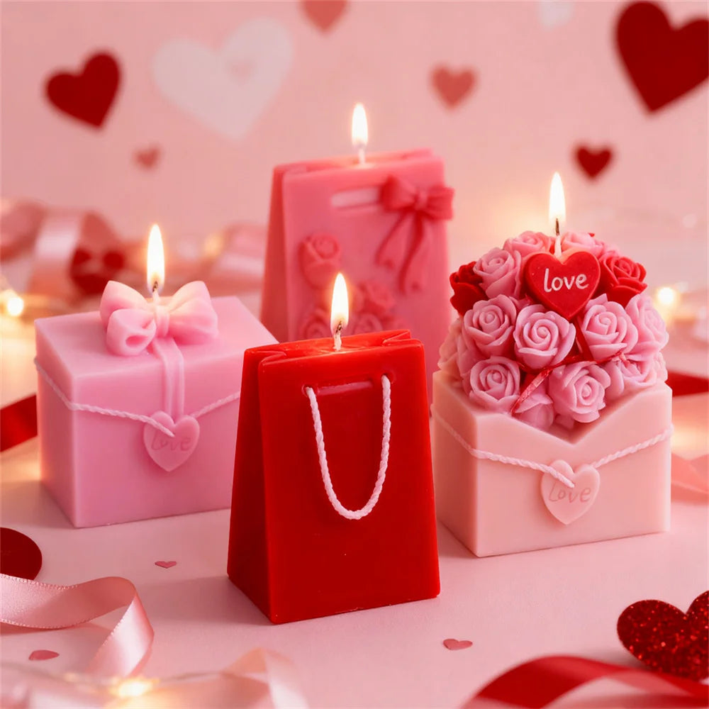 Rose Envelope Candle Mold – Silikonform för Ros, Brev & Resin | Perfekt för Ljusstöpning, Dekoration & Gåvor