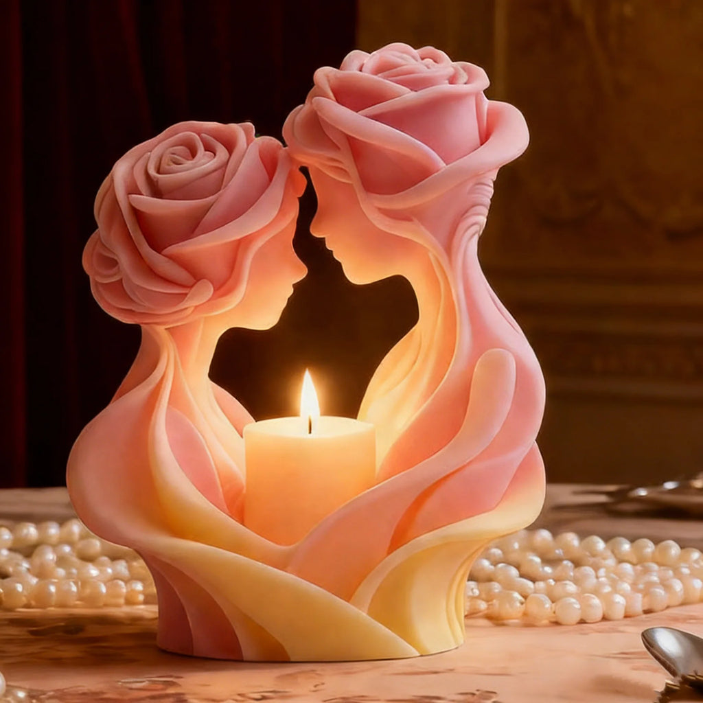 Rose Love Candle Mold – 3D Ros- & Kärlekspar i Silikon | DIY Ljus & Aromaterapi – Perfekt för Alla Hjärtans Dag & Bröllop