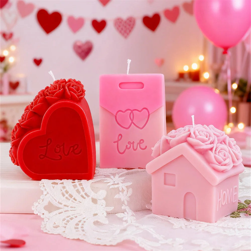 Rose Envelope Candle Mold – Silikonform för Ros, Brev & Resin | Perfekt för Ljusstöpning, Dekoration & Gåvor